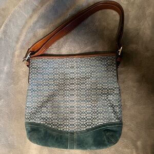 Vintage Coach Blue Suede Bag